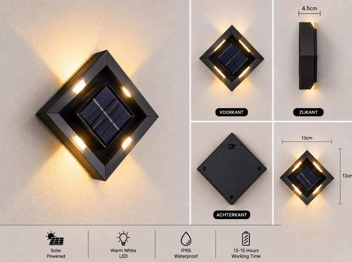 Solar Wandlamp Diamant