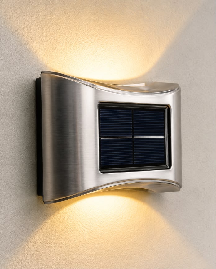 Solar Wandlamp Curve RVS